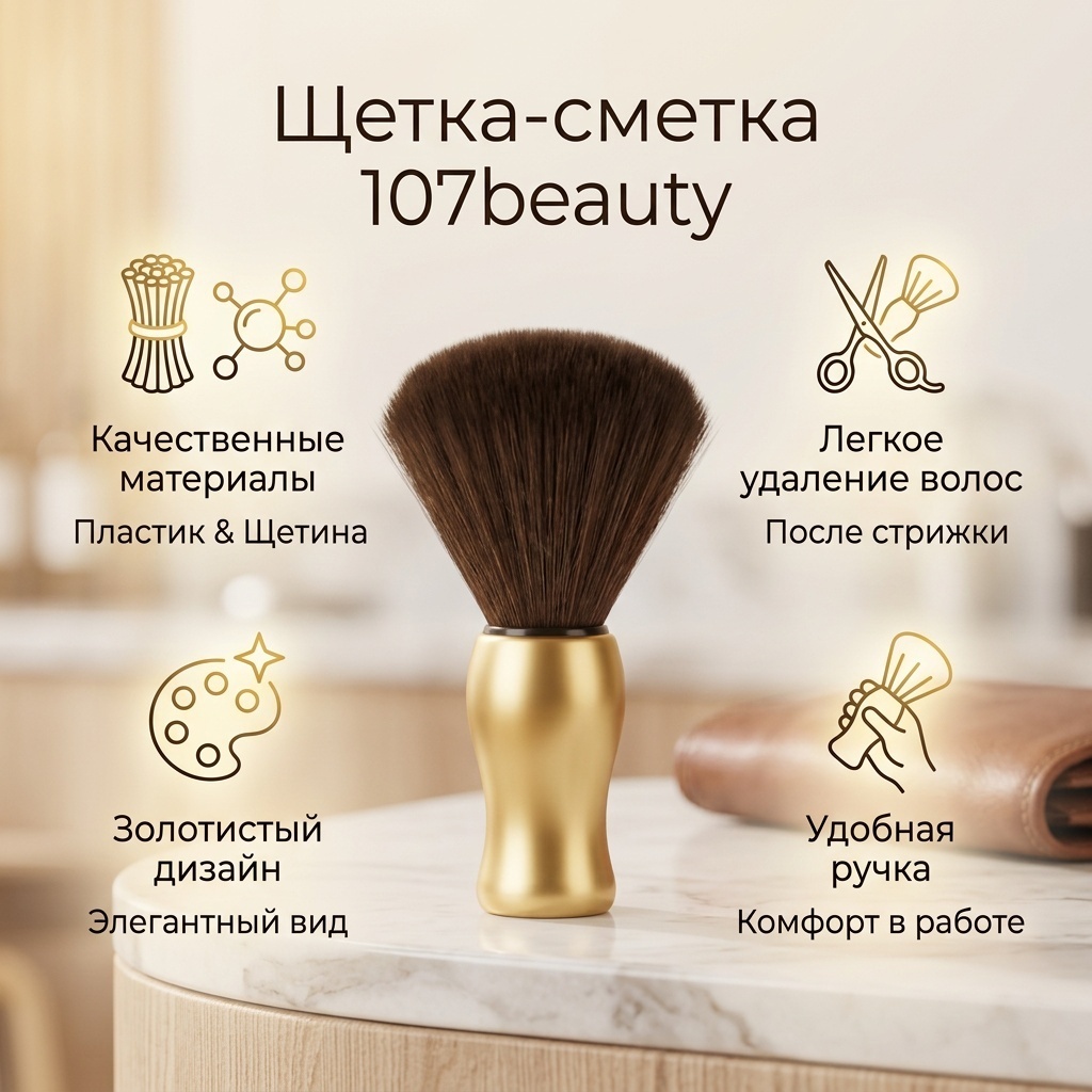 107beauty щетка-сметка золотистый