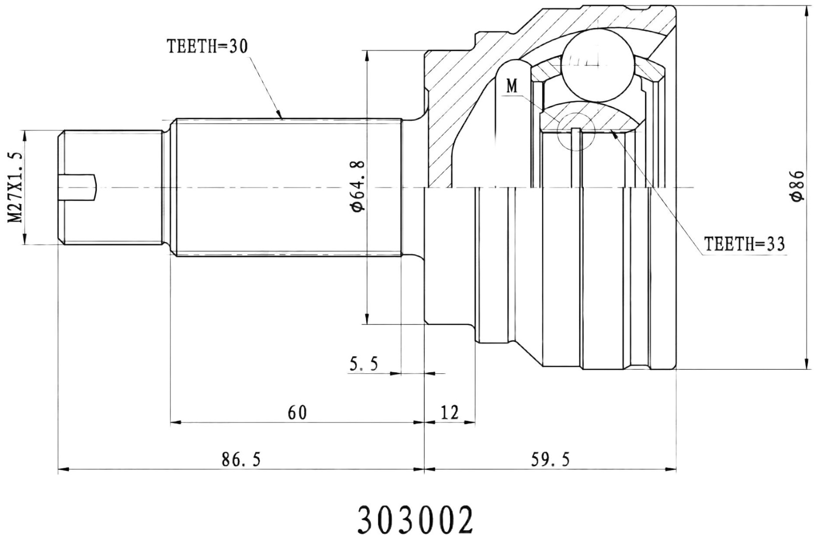INKO шрус наружный 303002