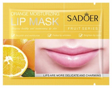 Патчи SADOER гидрогелевые Orange Nourishing Lip Mask New Апельсиновая питательная маска для губ питательные 1 шт