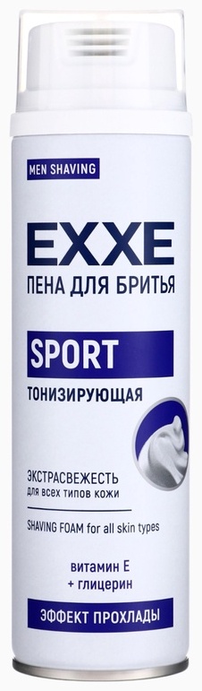 EXXE Пена для бритья Exxe Sport Energy Cool Effect, тонизирующая, 200 мл пена для бритья 200 мл