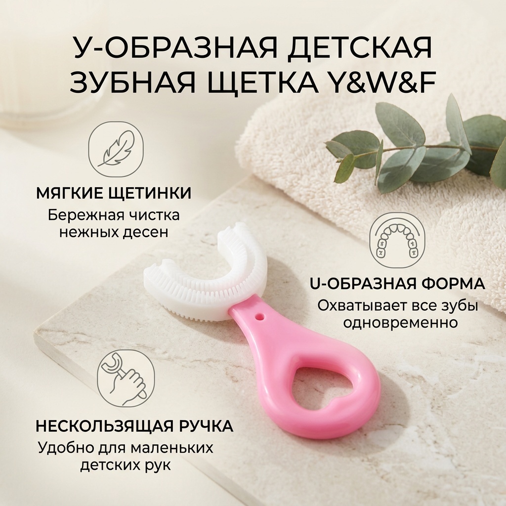 Y&W&F U-образная детская зубная щетка мягкая 1 шт