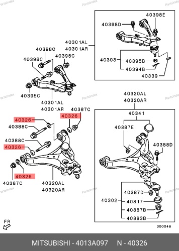 MITSUBISHI Шайба Схода - Развала 4013A097
