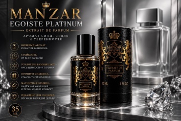 MANZAR Perfume Egoiste Platinum экстракт духов Extrait de Parfum 35 мл, для мужчин