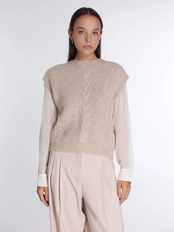 Жилет Max Mara серый, бежевый