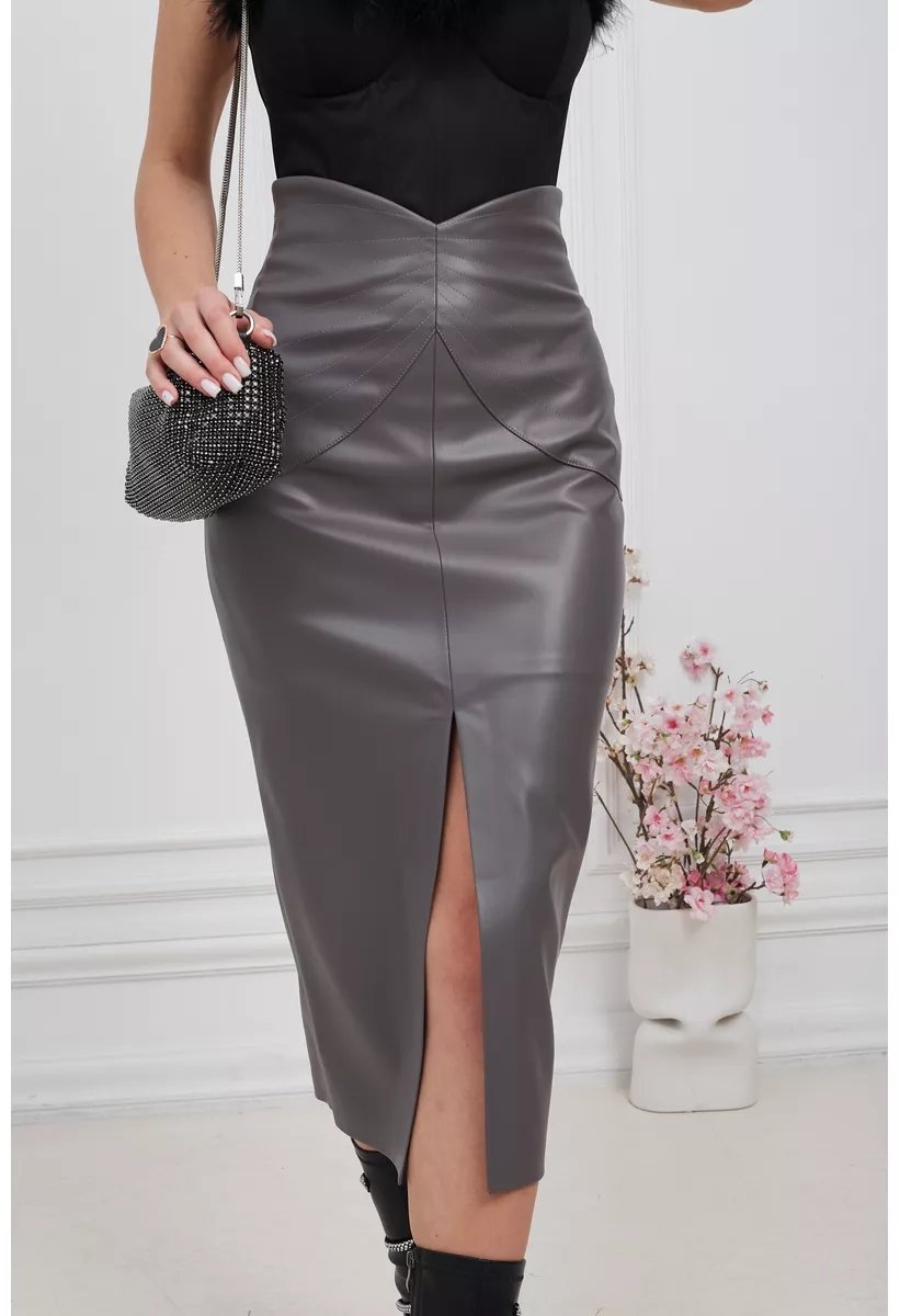 Кожаная юбка HEART OF STYLE фиолетовый