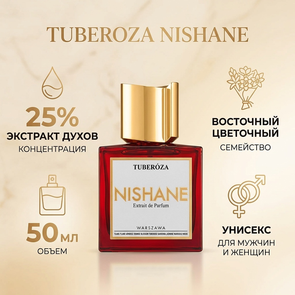 Nishane Tuberoza экстракт духов Extrait de Parfum 50 мл, унисекс
