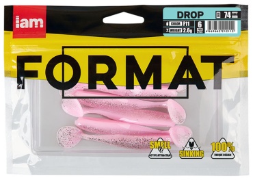 Мягкая приманка IAM Силиконовая приманка FORMAT DROP 74mm (6шт.) цвет F11 6 шт 74 мм