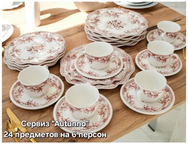Сервиз на 6 персон Bothwin Homeware Autunno, предметов: 24, чайно-столовый, керамика