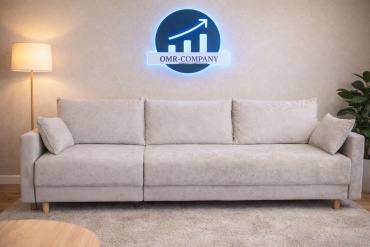 Диван OMR Company Трансформер, 290х105 см, обивка велюр, бежевый