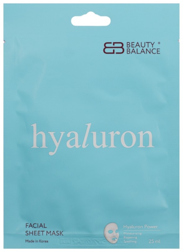 Маска для лица Beauty Balance тканевая Hyaluron Facial Sheet Mask Гиалурон 1 шт