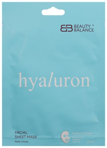 Маска для лица Beauty Balance тканевая Hyaluron Facial Sheet Mask с гиалуроновой кислотой 1 шт
