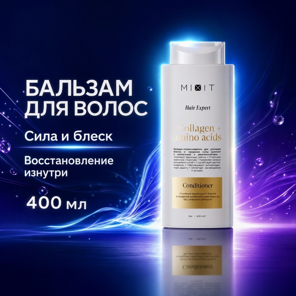 MIXIT кондиционер с коллагеном и аминокислотами COLLAGEN & AMINO ACIDS 400 мл