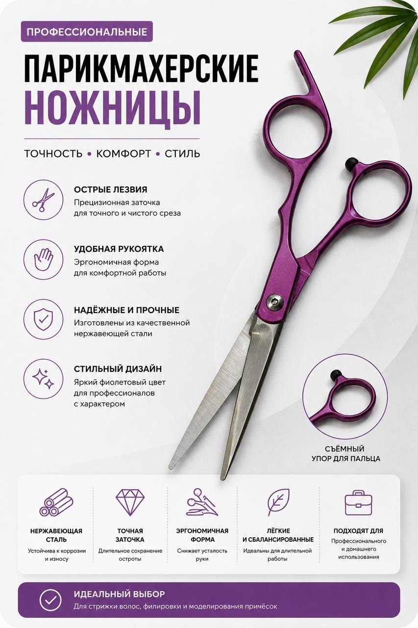 Прямые ножницы длина полотна 6 дюйм 1 шт