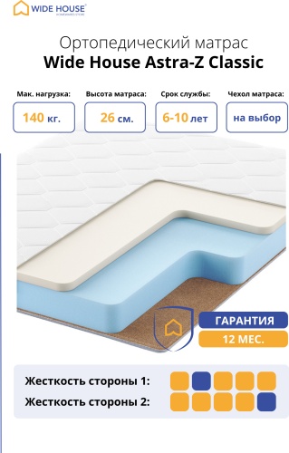 Матрас WIDE HOUSE Astra-Z Classic, 120x180x26 см