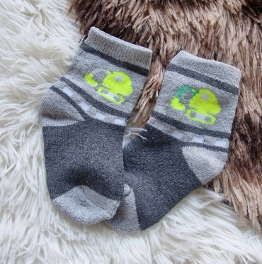 Носки Baby 6-12 месяцев Махровые Экскаватор серый 18