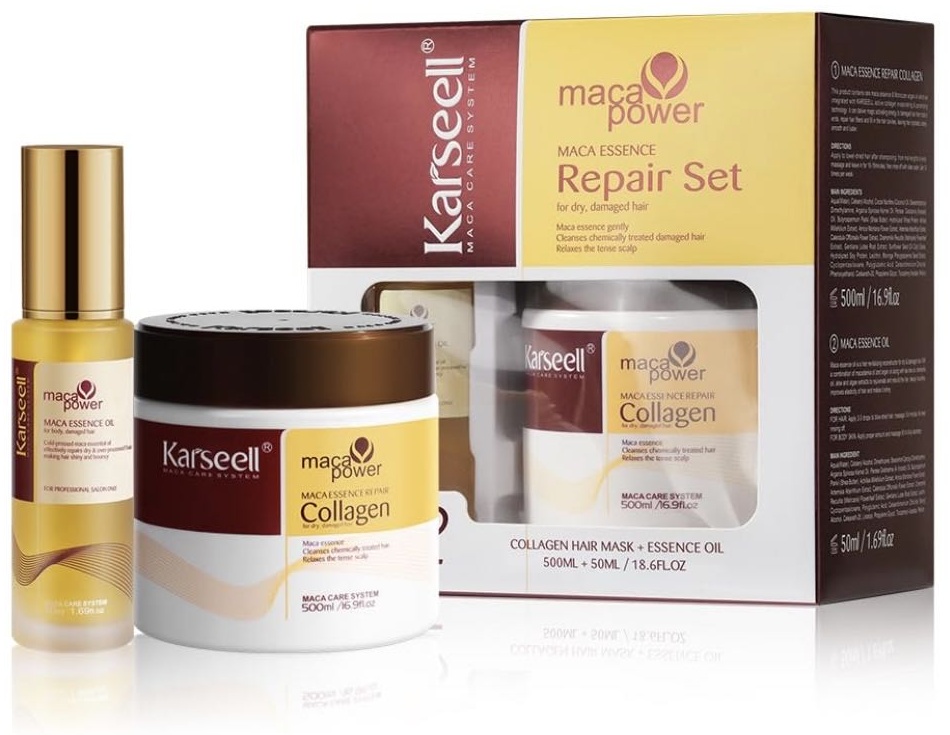 Karseell набор для восстановления волос Karseell Maca Power Essence Repair Set. набор по уходу за волосами унисекс