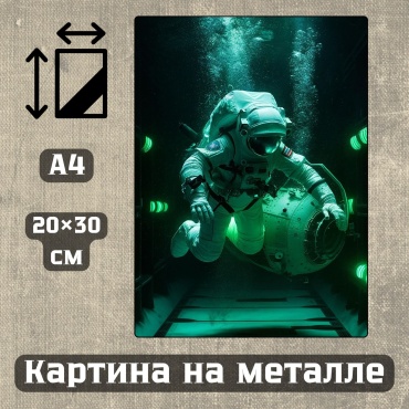 Sequoia VERS картина Картина на металле а4 Астронавты 20*30см 20x30 см