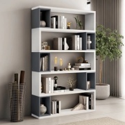 Стеллаж напольный , 100x22x160 см, белый, графит