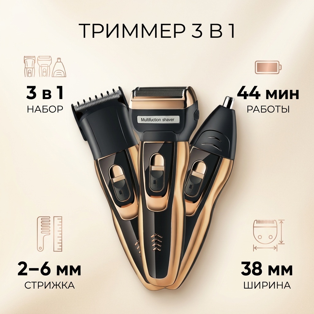 Триммер 18685497_126994011 черный, золотой