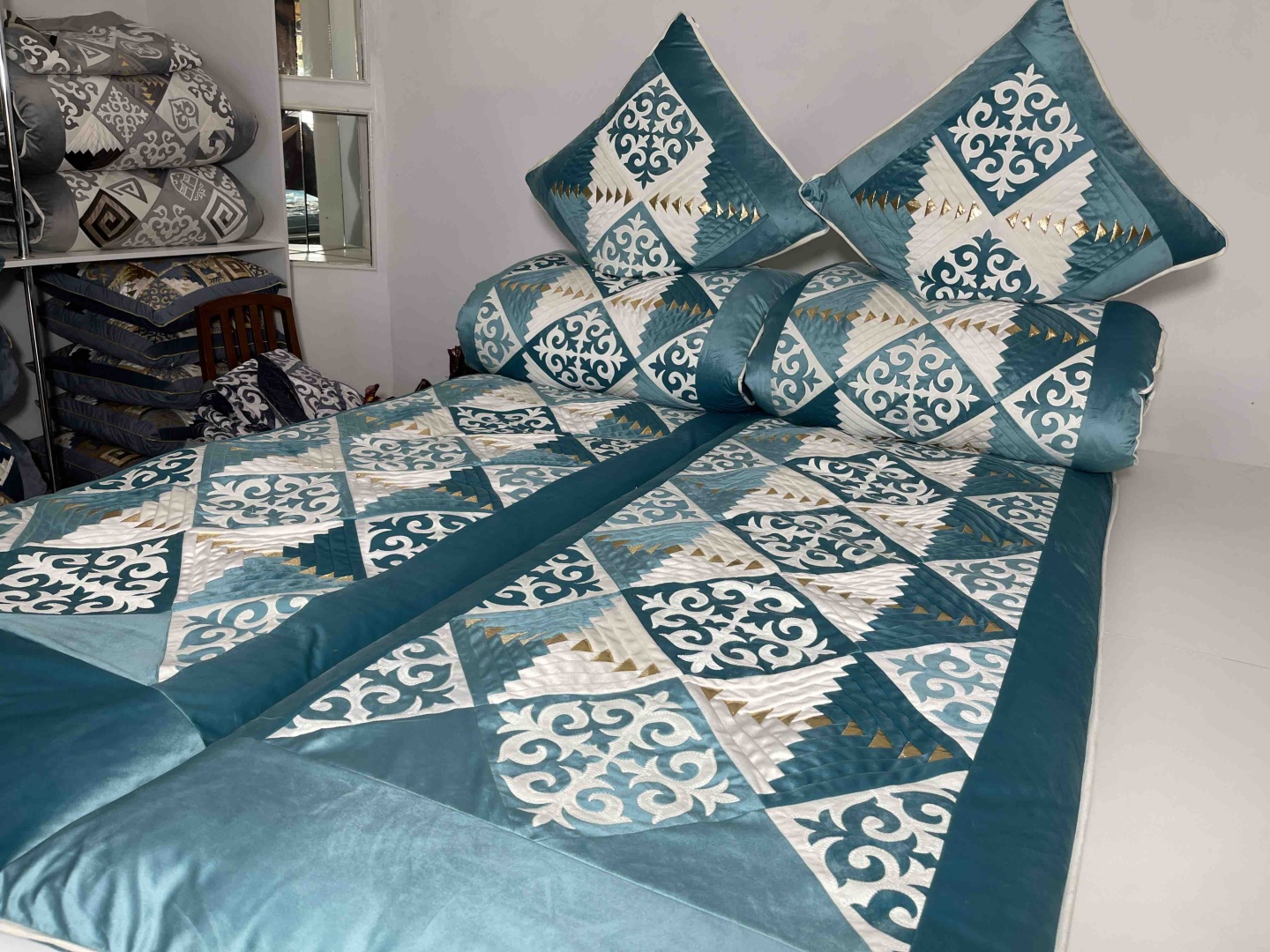Samruk körpe комплект корпе с подушками 230x80 см, вата, тиффани