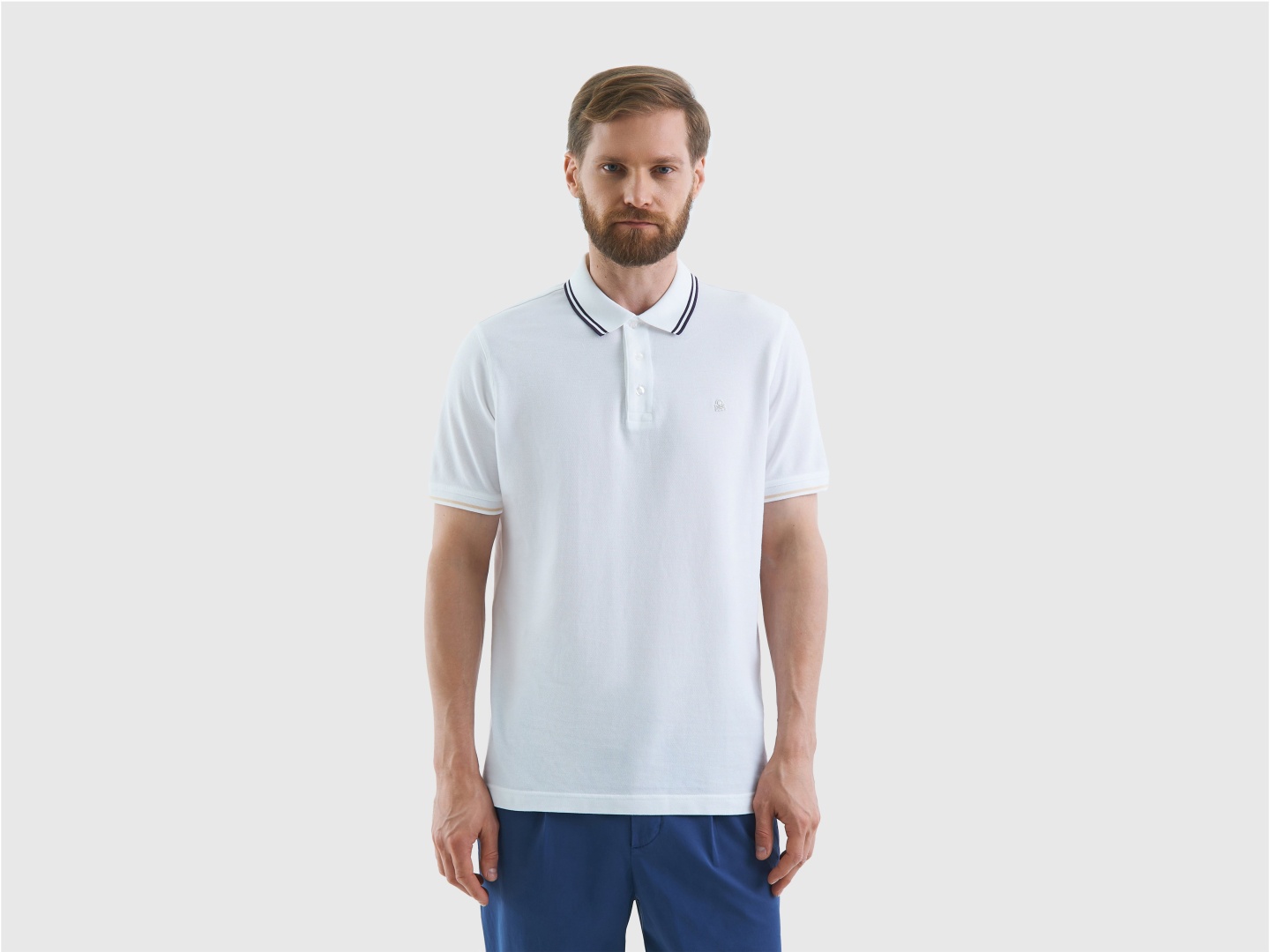 Поло UNITED COLORS OF BENETTON белый
