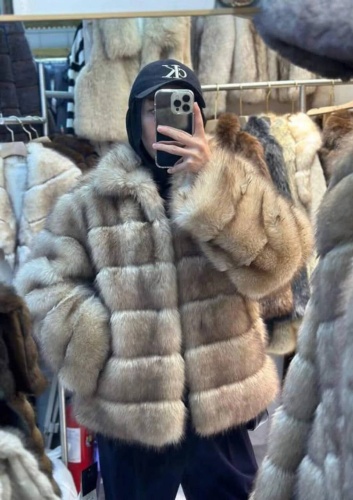 Шуба коричневый, бежевый