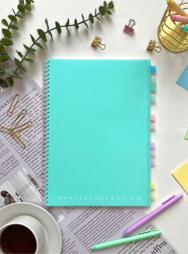 Общая тетрадь Полином Pastel Collection Mint Арт 3406, 80 л, А4, клетка, мягкая обложка, 1 шт