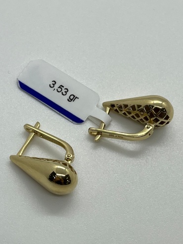 Серьги Italy Gold 851256 вес 3.53 г золото, без вставок