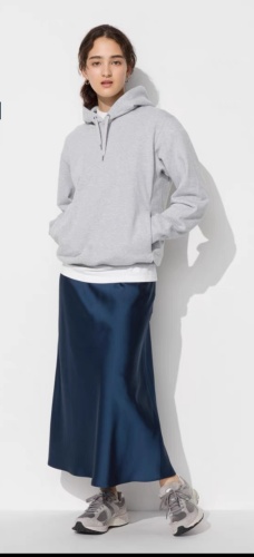 Юбка трапеция Uniqlo синий