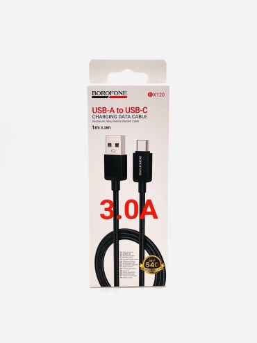 Кабель Borofone USB TypeC (M), 1 м, BX120 черный