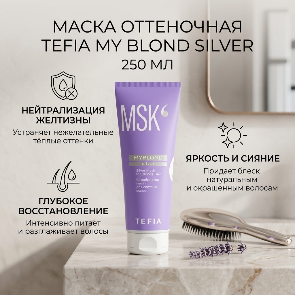 TEFIA маска оттеночная My Blond Silver 250 мл