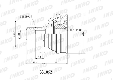 INKO шрус наружный 331052_DHS_RO