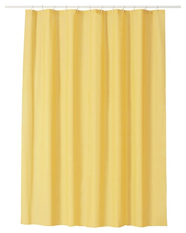 Штора для ванной IKEA LUDDHAGTORN 180x200 желтый, EVA