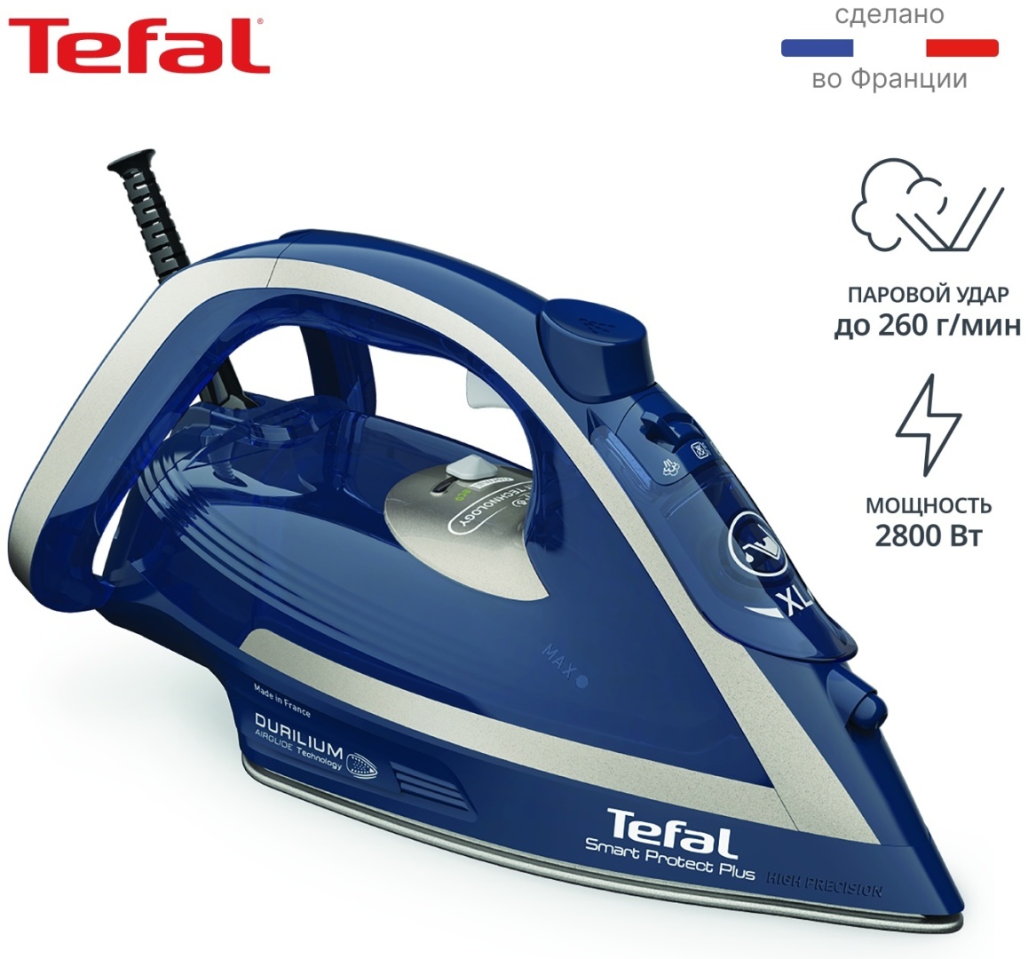 Утюг Tefal Smart Protect Plus FV6872E0 синий