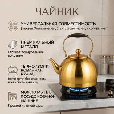 Чайник G-8032 3 л, металл