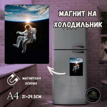 Sequoia VERS магнит-сувенир Космос Астронавты Фотомагнит на холодильник 1 шт