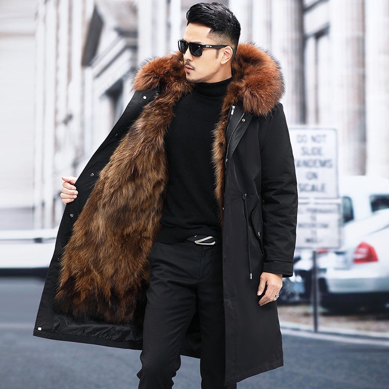 Парка черный, коричневый