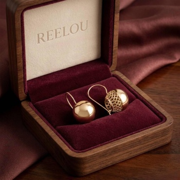Серьги REELOU 037 вес 2.8 г сплав покрытый золотом 24К, без вставок
