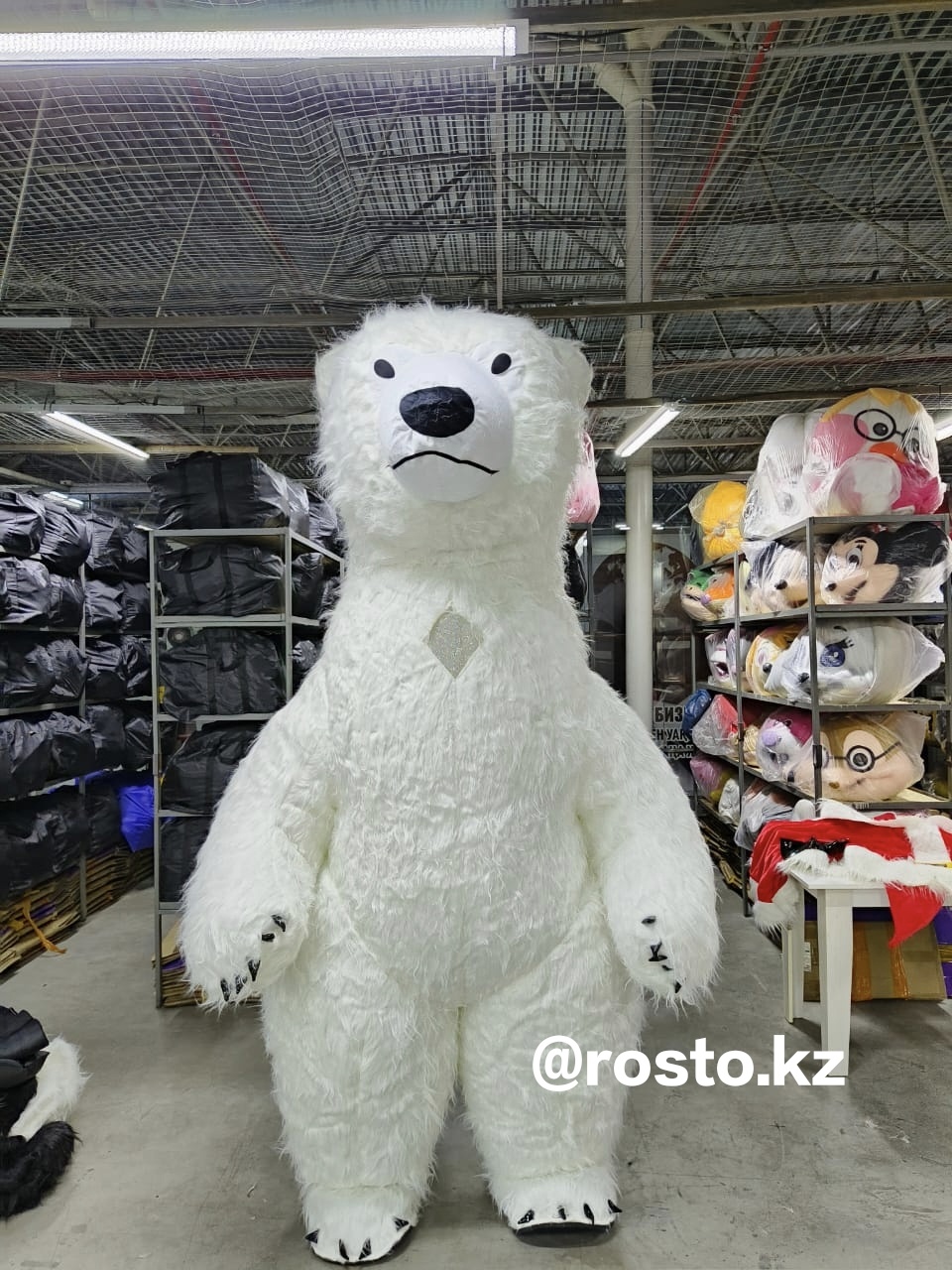 Карнавальный костюм Костюм Надувной костюм Мишка Умка для аниматора Rosto.kz белый