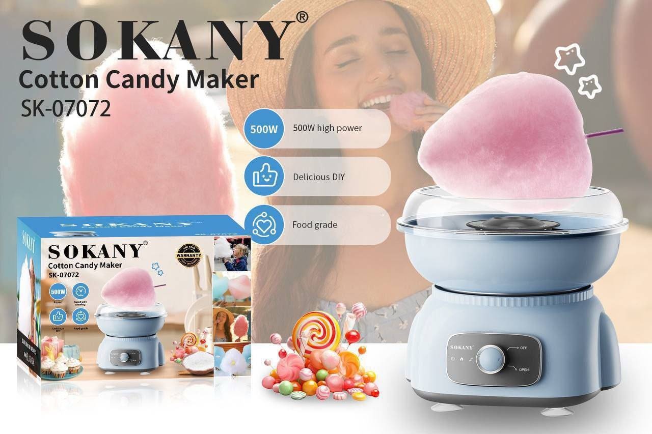 Аппарат для приготовления сахарной ваты SOKANY SK-07072 голубой