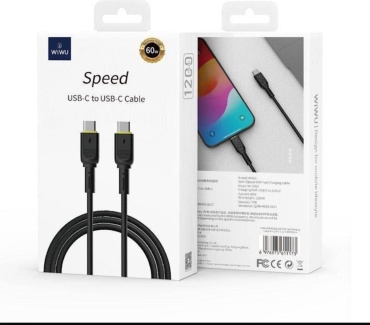 Кабель WIWU USB TypeC (F), USB TypeC (M), 1 м, Speed Wi-C034 C-C черный