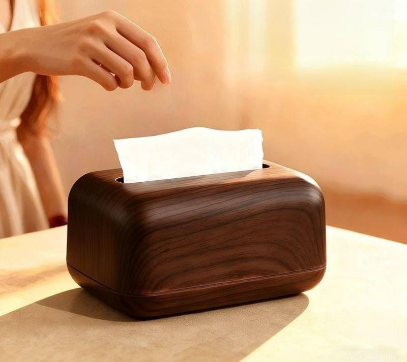 Eva Goods салфетница стильная с текстурой дерева, пластик