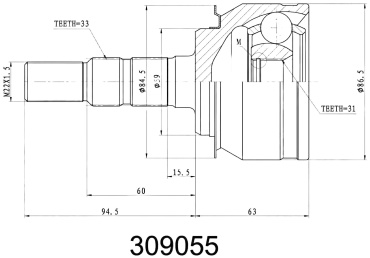 INKO шрус наружный 309055
