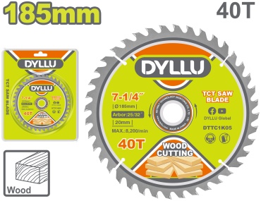 Пильный диск по дереву DYLLU DTTC1K05, 185x20 мм, 40Т