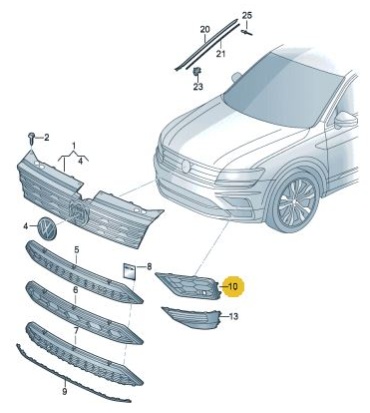 DPA решетка 88541797702 Volkswagen Tiguan