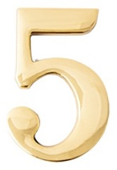 Apecs цифра 5, латунь