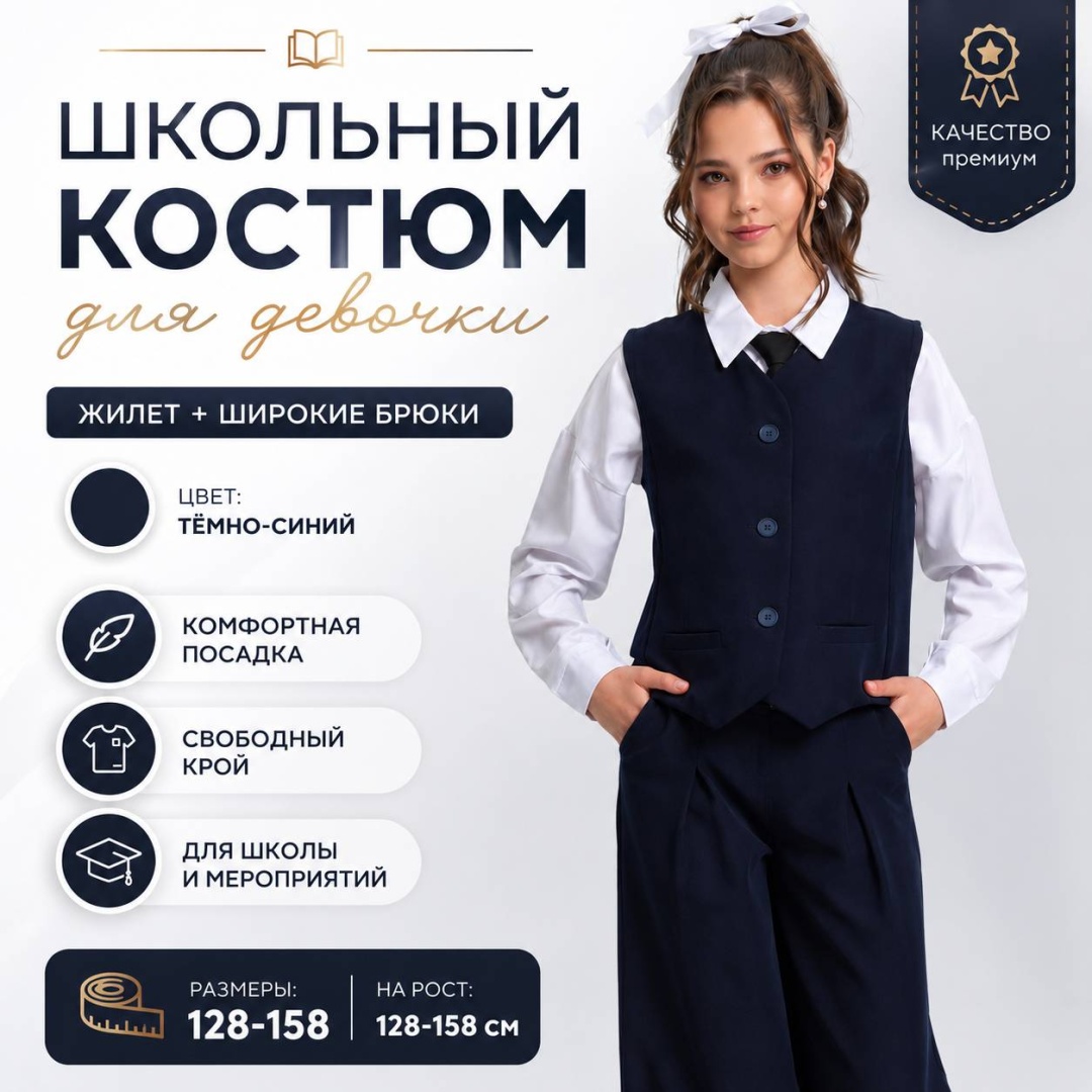 Школьный костюм синий
