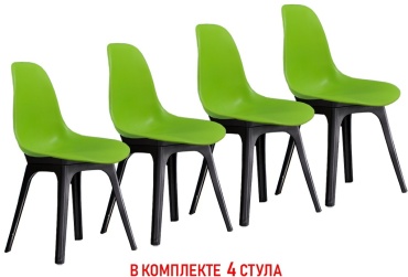 Комплект стульев ModiHome ИМС 7718, 84x46x53 см, черный, зеленый 4 шт.