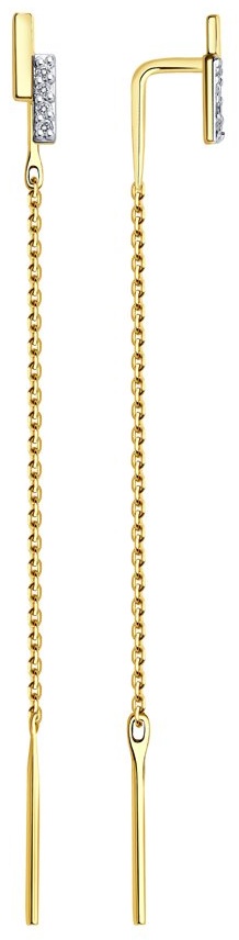 Серьги SOKOLOV EAR-SO-585-964057 вес 0.873 г золото, фианит