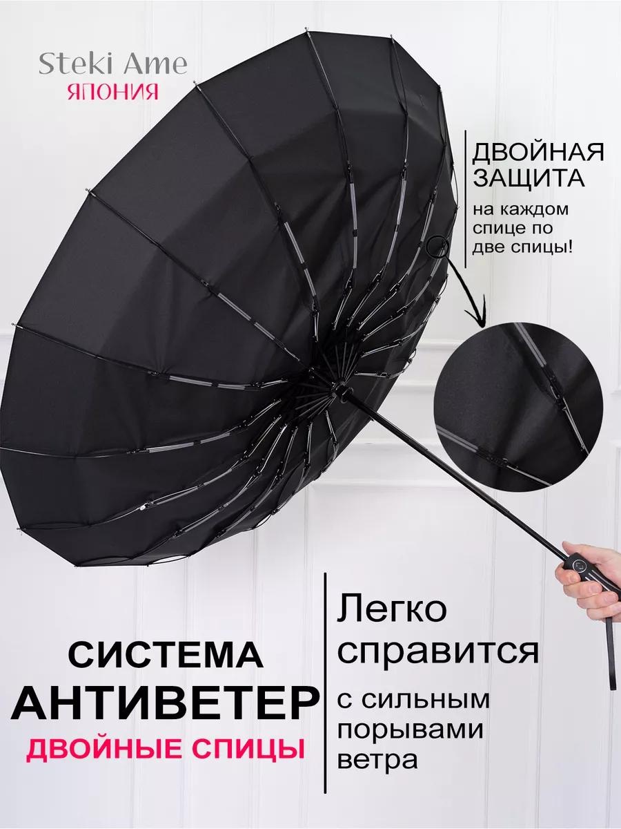 Складной зонт LUCCI полуавтомат черный, черный глянец